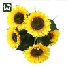 Origen casa de fábrica simulación decorativa flores flores falsas girasoles decoración de salón plantación verde arreglos de flores artificiales en seda Specification image